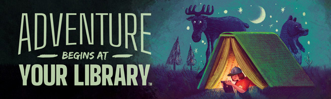 Adventure begins at your library logo